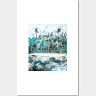 Blue palms Posters and Art